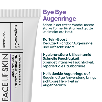 Augencreme gegen Tränensäcke & Augenringe – FACEUPSKIN® Energy & Hydration 40 ml