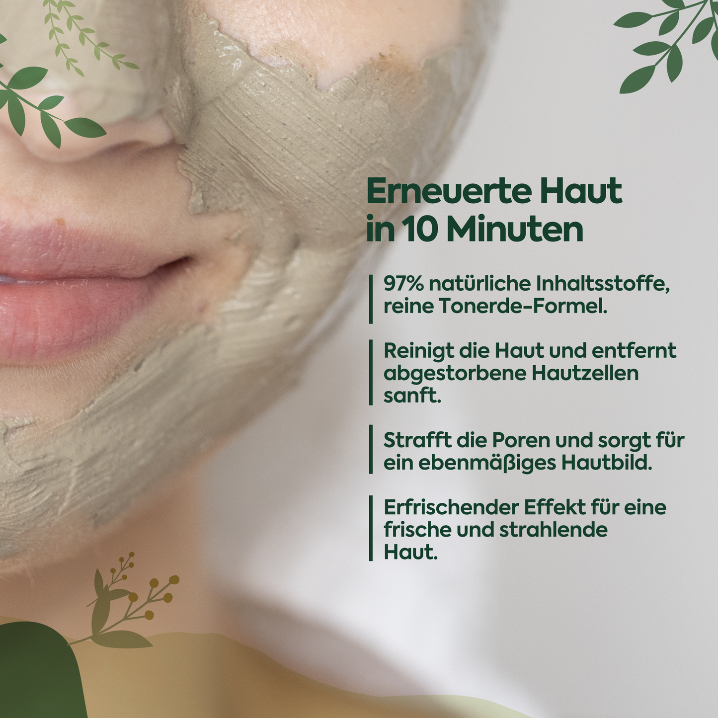 Tonerde-Maske gegen abgestorbene Hautzellen – 100 ml