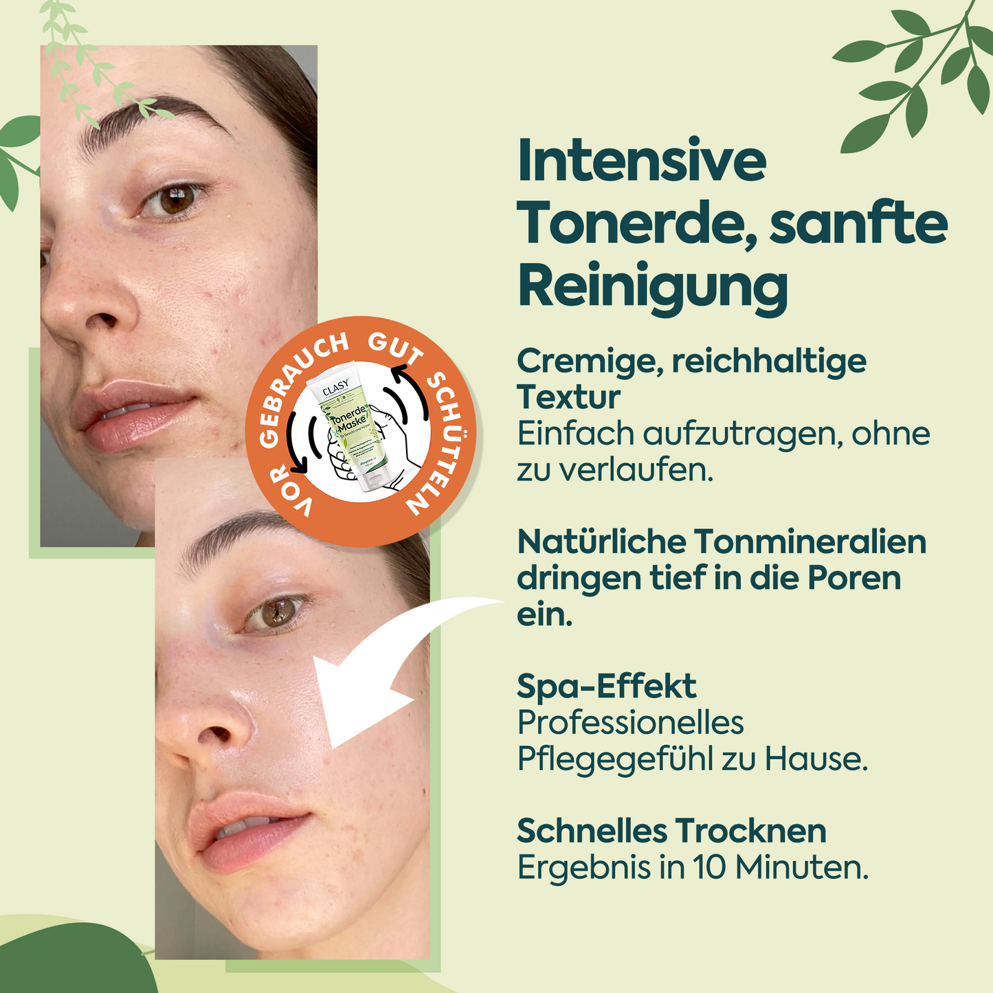 Tonerde-Maske gegen abgestorbene Hautzellen – 100 ml